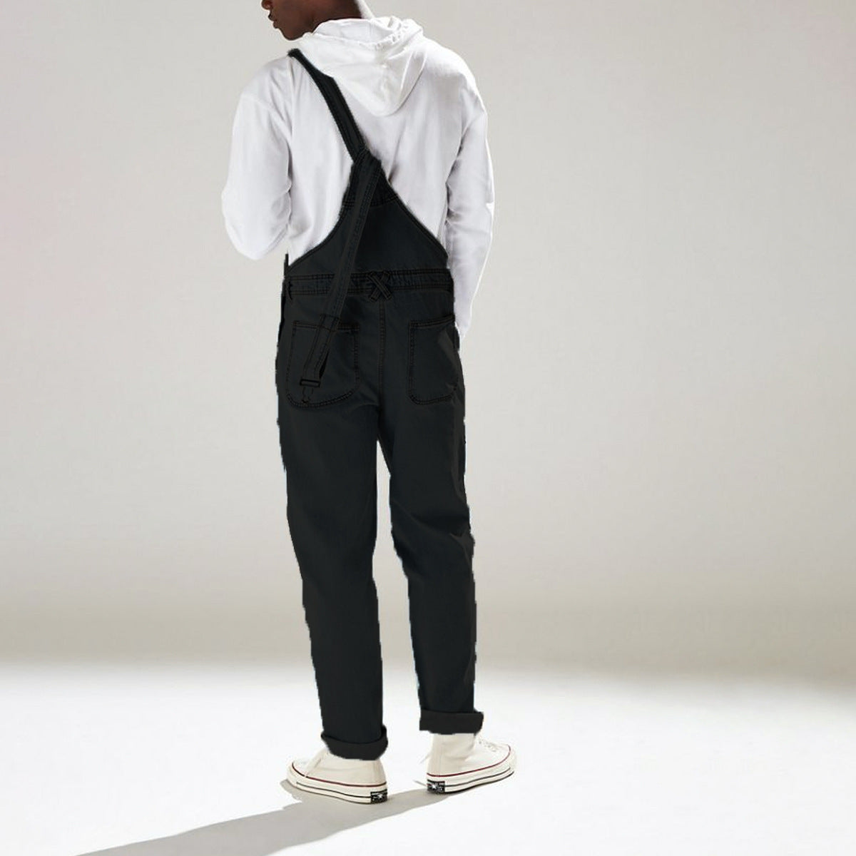 high waist suspender jeans